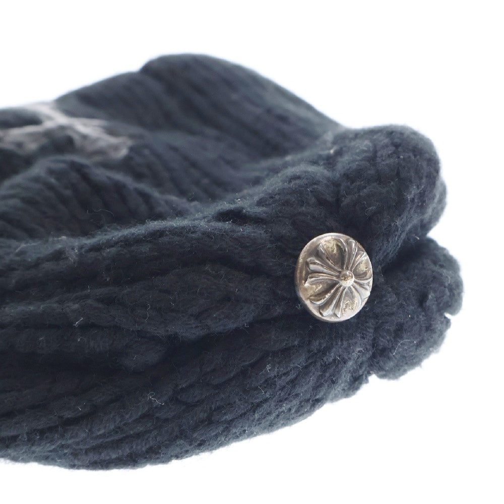 CHROME HEARTS(クロムハーツ) Cashmere Cross Beanie クロスパッチ カシミヤ ビーニー ニットキャップ 帽子 ブラック