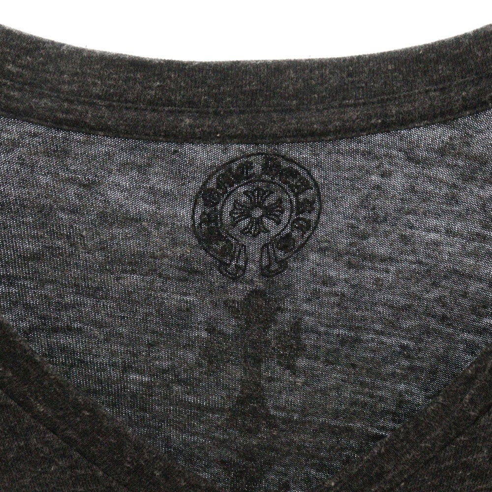 CHROME HEARTS(クロムハーツ) V Neck Tee バッククロス Vネック 半袖Tシャツ グレー