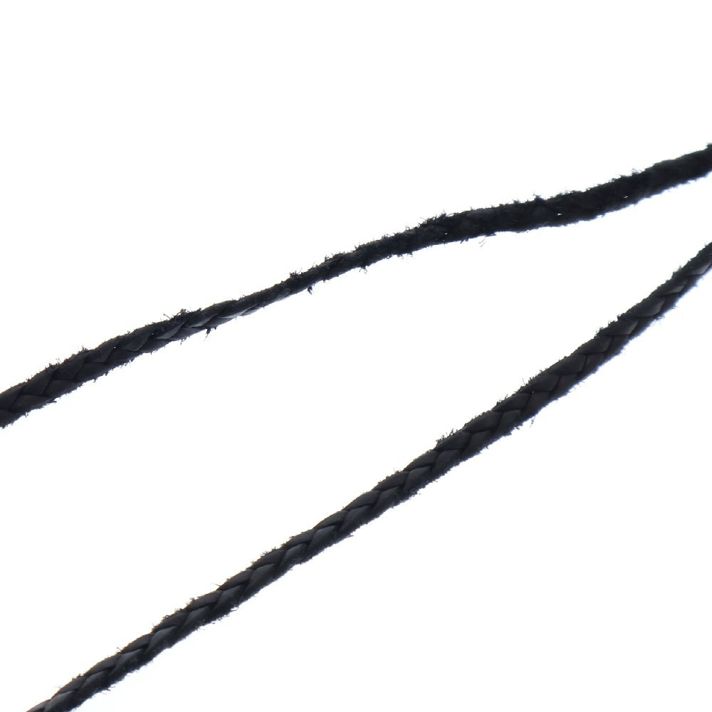 CHROME HEARTS(クロムハーツ) LRG SPADE CROSS ラージスペードクロス ペンダント レザーブレイド Wボロチップ シルバーネックレス シルバー/ブラック