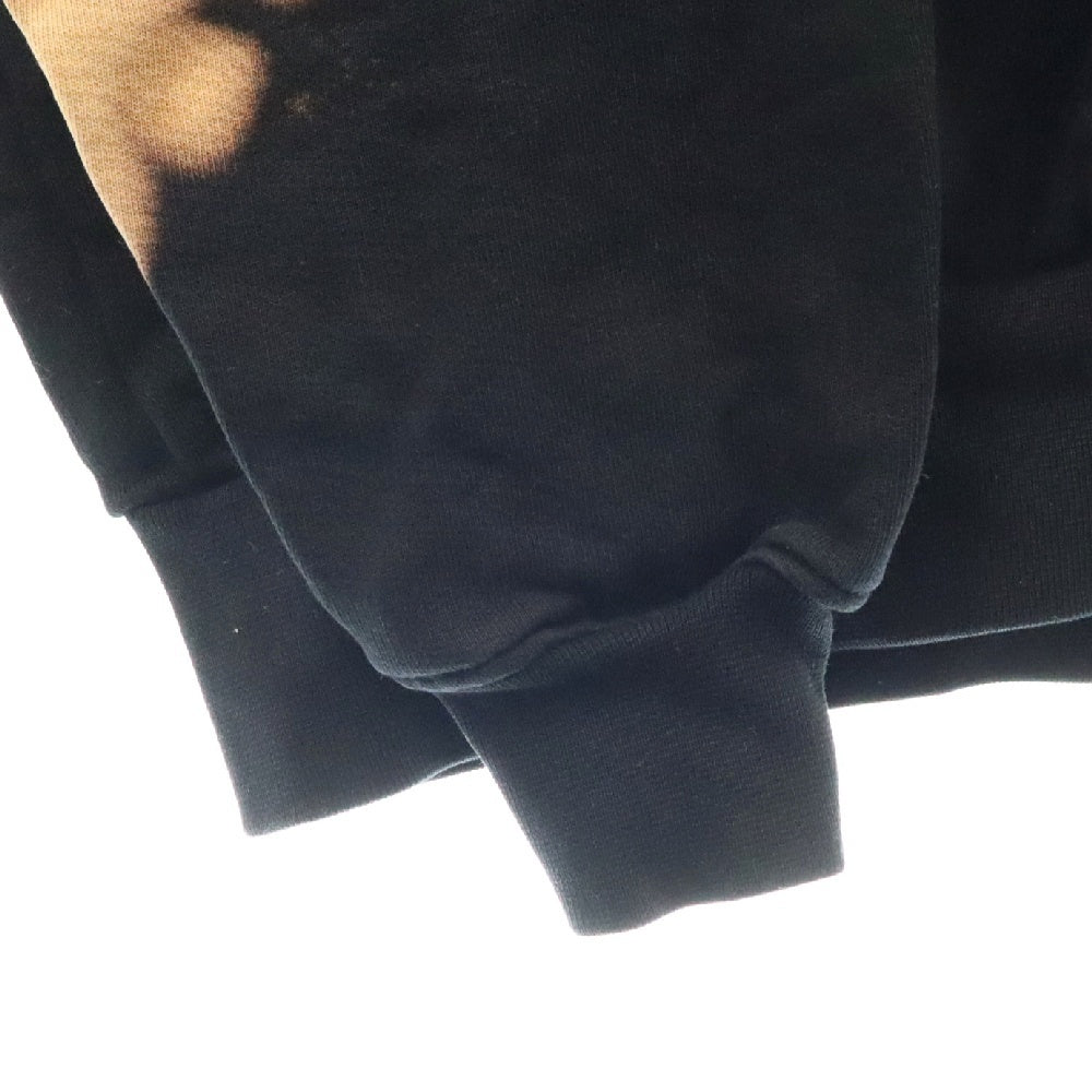 BALENCIAGA(バレンシアガ) 17AW Oversize Bleach Sweater Homme刺繍ロゴ オーバーサイズブリーチ クルーネック スウェットトレーナー ブラック/ベージュ 486095 TWK44