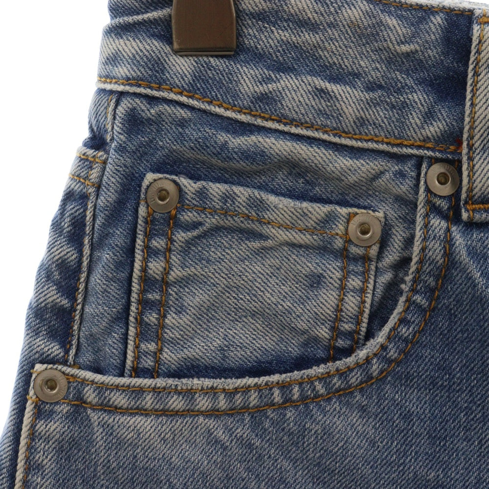 UNRAVEL PROJECT(アンレーベルプロジェクト) Blue Denim Deconstructed Skirt ブルーデニム デコンストラクト スカート レディース インディゴ/レッド