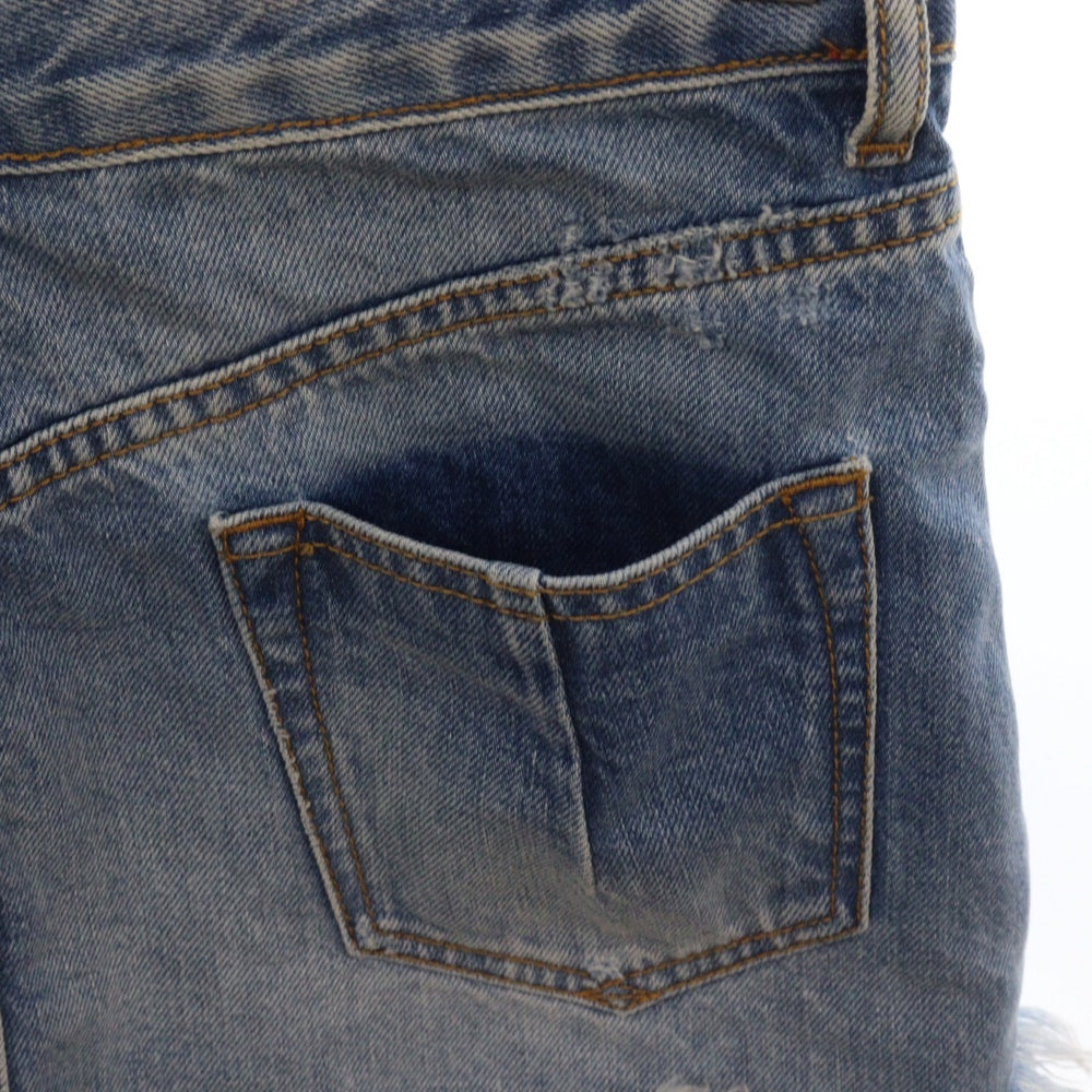 UNRAVEL PROJECT(アンレーベルプロジェクト) Blue Denim Deconstructed Skirt ブルーデニム デコンストラクト スカート レディース インディゴ/レッド