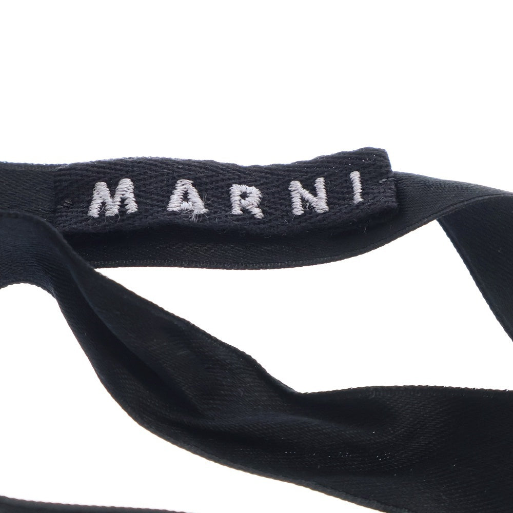 MARNI(マルニ) フリル パール リボンネックレス チョーカー ブラック レディース