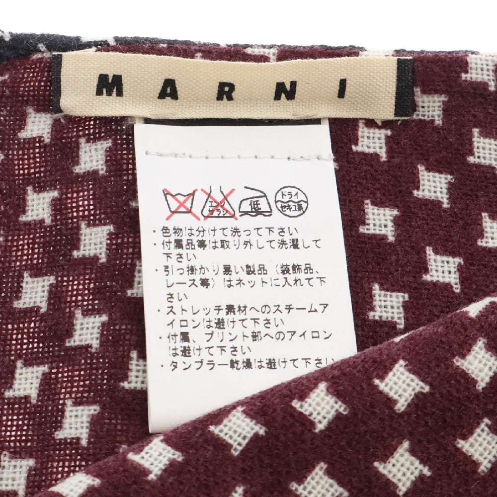 MARNI(マルニ) ウールストール 千鳥柄 レッド/ネイビー レディースW13ACMC008QR0TW570-PDR80