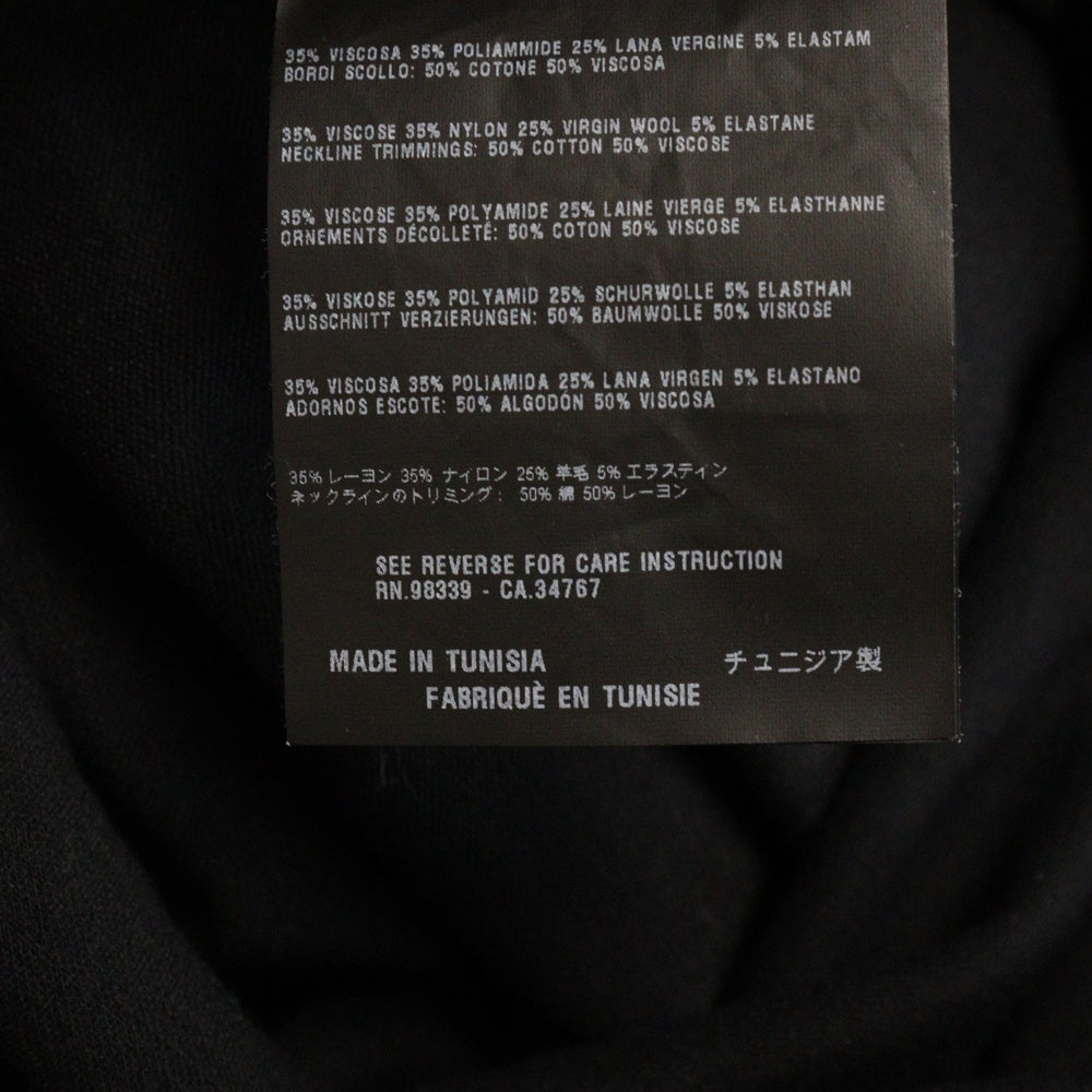 PRADA(プラダ) レーヨン ナイロン混 チュニック 長袖Tシャツ カットソー ブラック レディース C4524