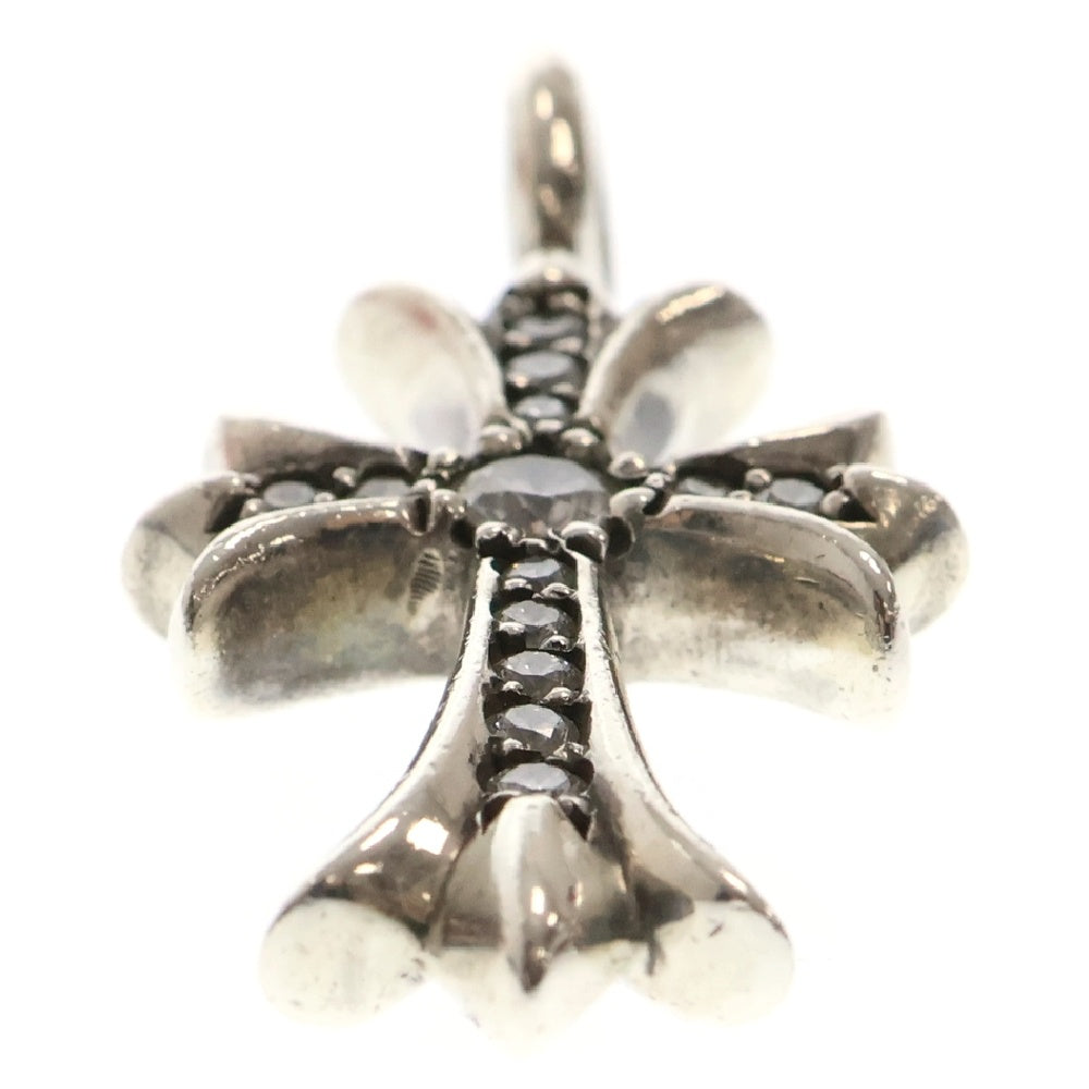 CHROME HEARTS(クロムハーツ) TNY CRSF P DMND タイニーファットクロス PAVEダイヤ ペンダント シルバーネックレストップ シルバー