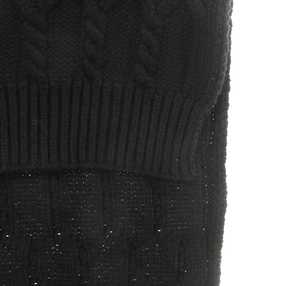 JIL SANDER(ジルサンダー) ノースリーブ ケーブルニット ブラック KR JM IW 0531