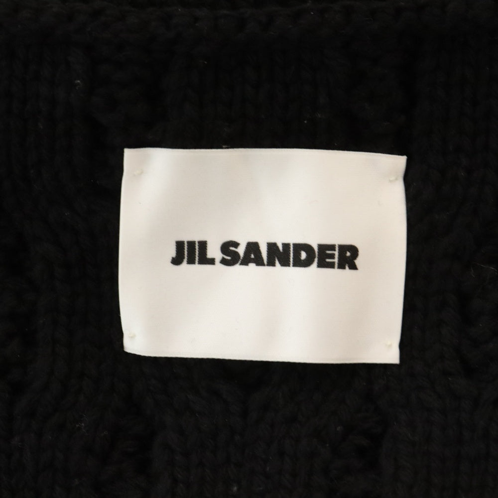 JIL SANDER(ジルサンダー) ノースリーブ ケーブルニット ブラック KR JM IW 0531