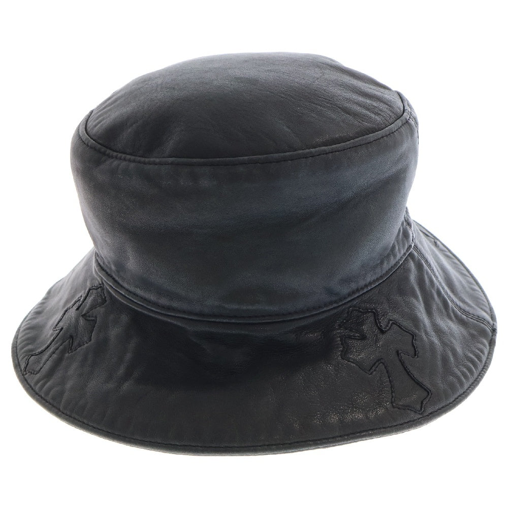 CHROME HEARTS(クロムハーツ) Cross Patch クロスパッチ レザーバケットハット ブラック