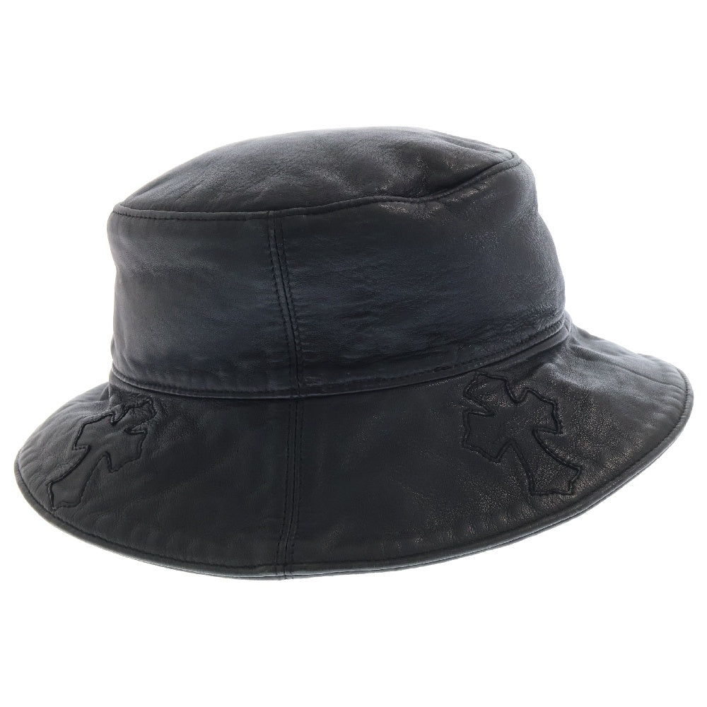 CHROME HEARTS(クロムハーツ) Cross Patch クロスパッチ レザーバケットハット ブラック