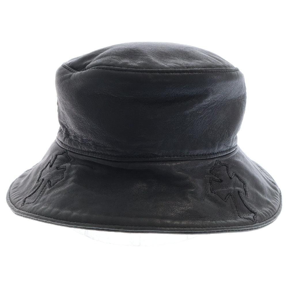 CHROME HEARTS(クロムハーツ) Cross Patch クロスパッチ レザーバケットハット ブラック