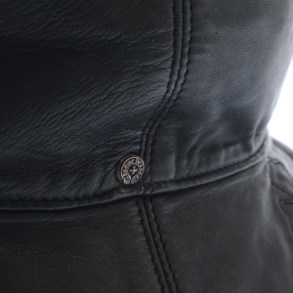 CHROME HEARTS(クロムハーツ) Cross Patch クロスパッチ レザーバケットハット ブラック