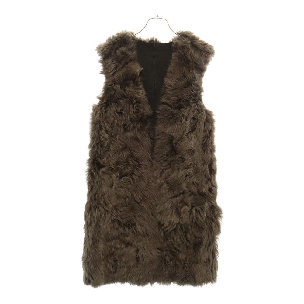 MARNI(マルニ) 10AW ラムレザー ムートン ファーベスト ジャケット ブラウン レディース W10GLMXI09MQYLM020