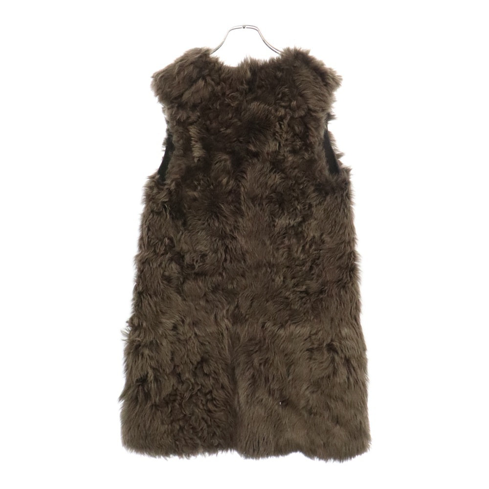 MARNI(マルニ) 10AW ラムレザー ムートン ファーベスト ジャケット ブラウン レディース W10GLMXI09MQYLM020