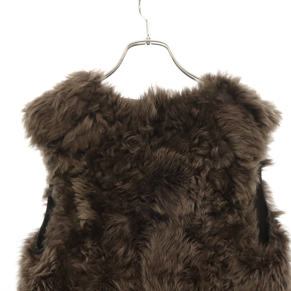 MARNI(マルニ) 10AW ラムレザー ムートン ファーベスト ジャケット ブラウン レディース W10GLMXI09MQYLM020