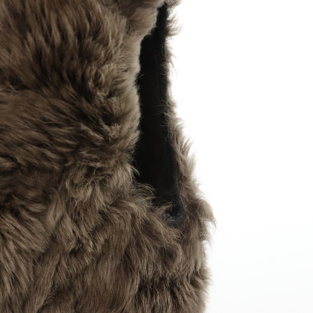 MARNI(マルニ) 10AW ラムレザー ムートン ファーベスト ジャケット ブラウン レディース W10GLMXI09MQYLM020