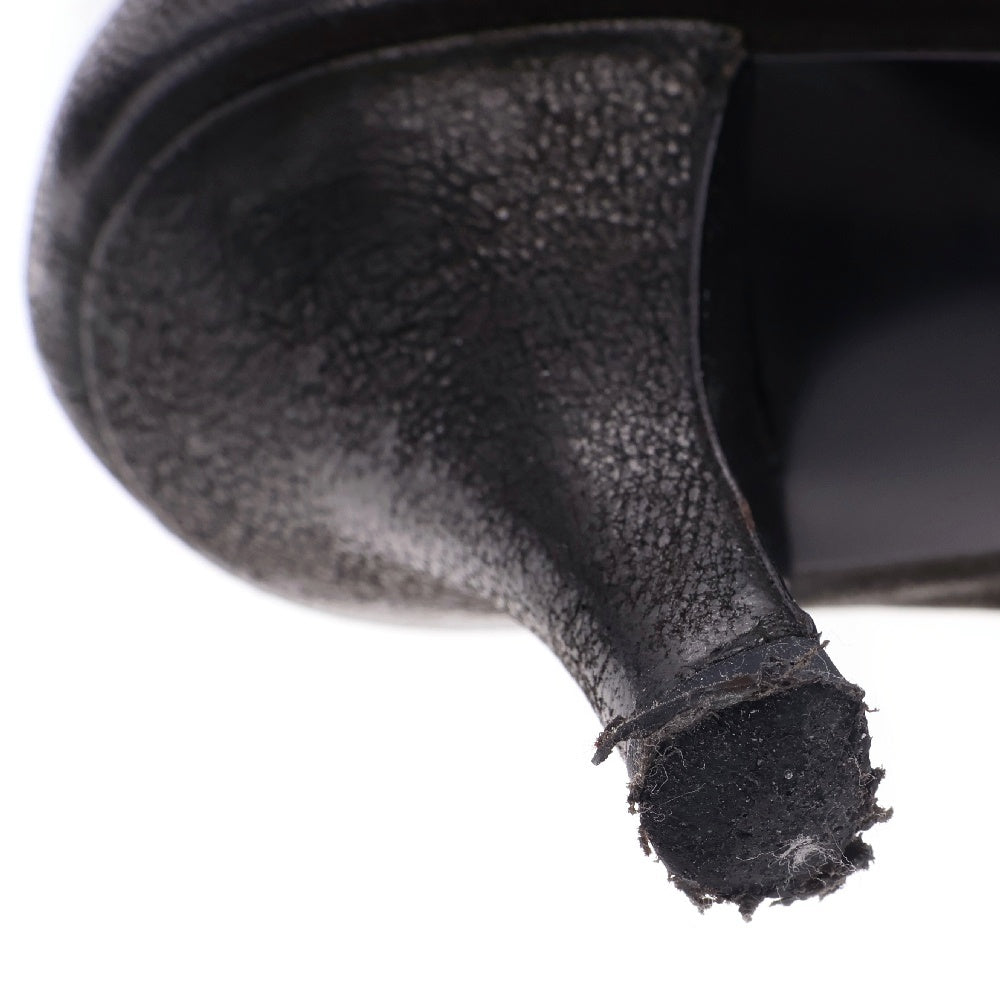 PRADA(プラダ) サイドジップ レザー ヒール ロングブーツ ブラック レディース 1W6507