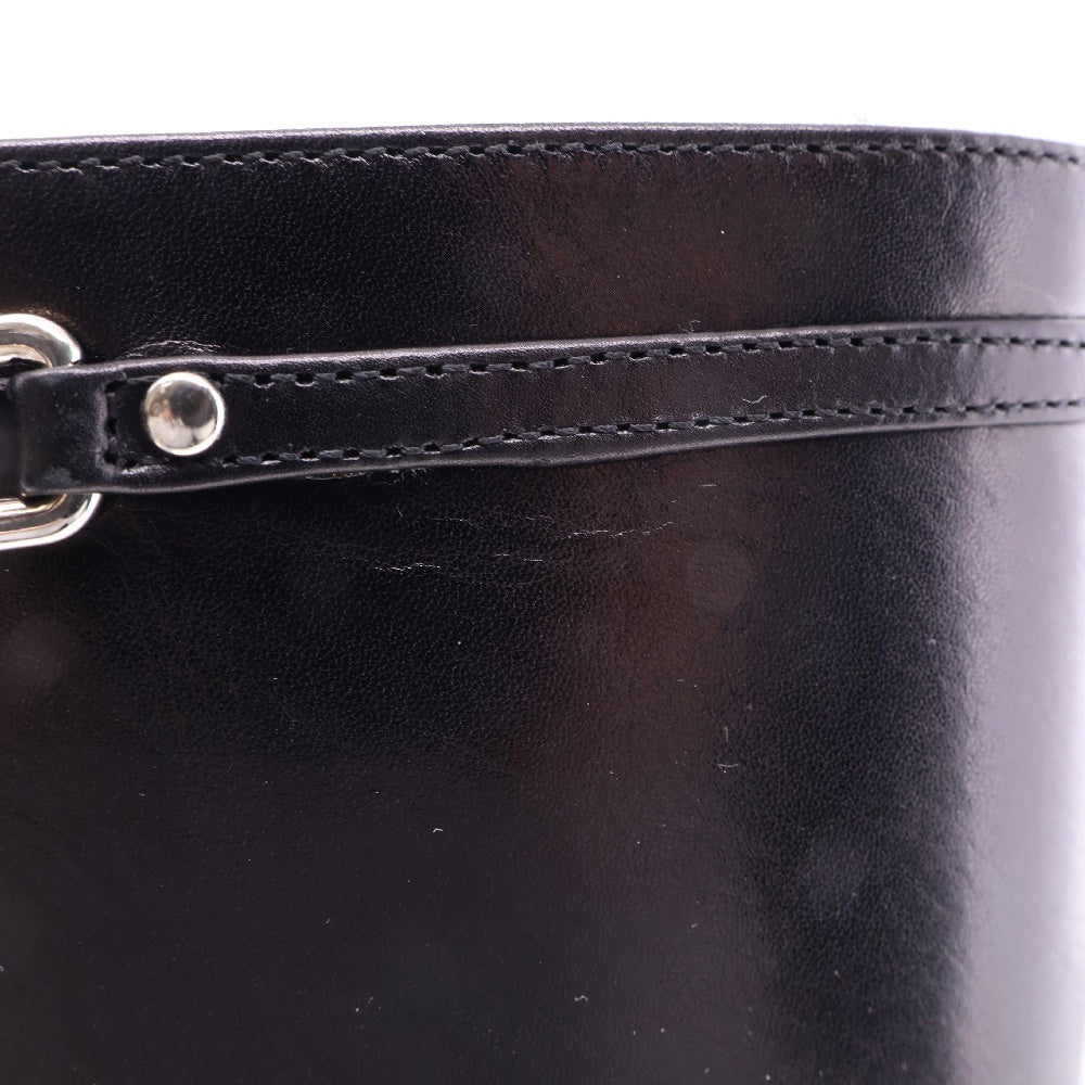 PRADA(プラダ) サイドジップ レザー ヒール ロングブーツ ブラック レディース 1W8251