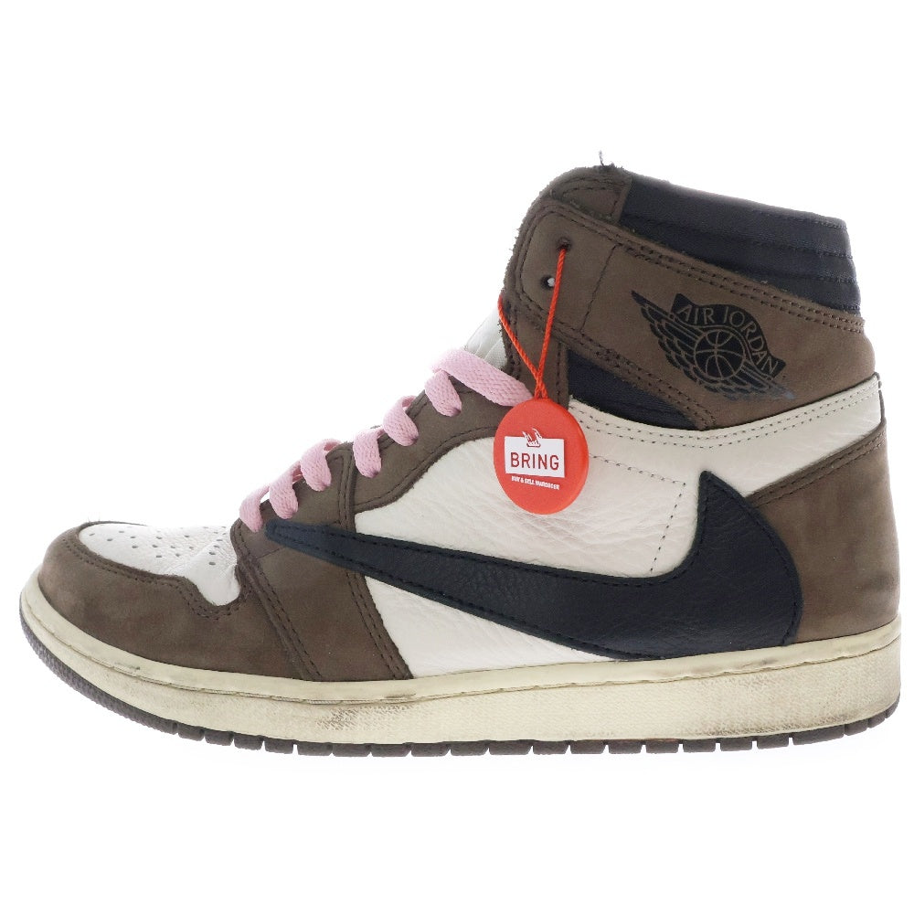NIKE(ナイキ) ×TRAVIS SCOTT AIR JORDAN 1 RETRO HIGH OG TS SP トラヴィススコット エアジョーダン1 レトロ ハイカットスニーカー CD4487-100 ブラウン US9/27.0cm