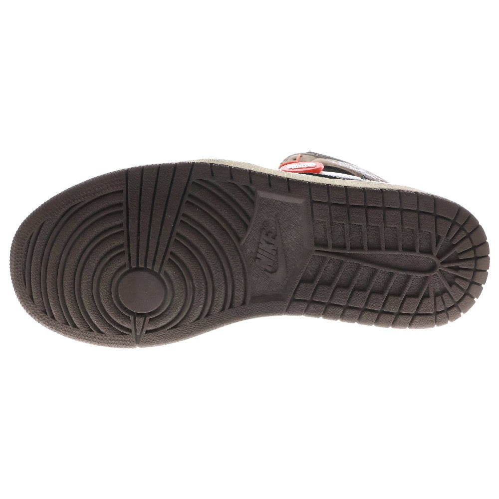 NIKE(ナイキ) ×TRAVIS SCOTT AIR JORDAN 1 RETRO HIGH OG TS SP トラヴィススコット エアジョーダン1 レトロ ハイカットスニーカー CD4487-100 ブラウン US9/27.0cm