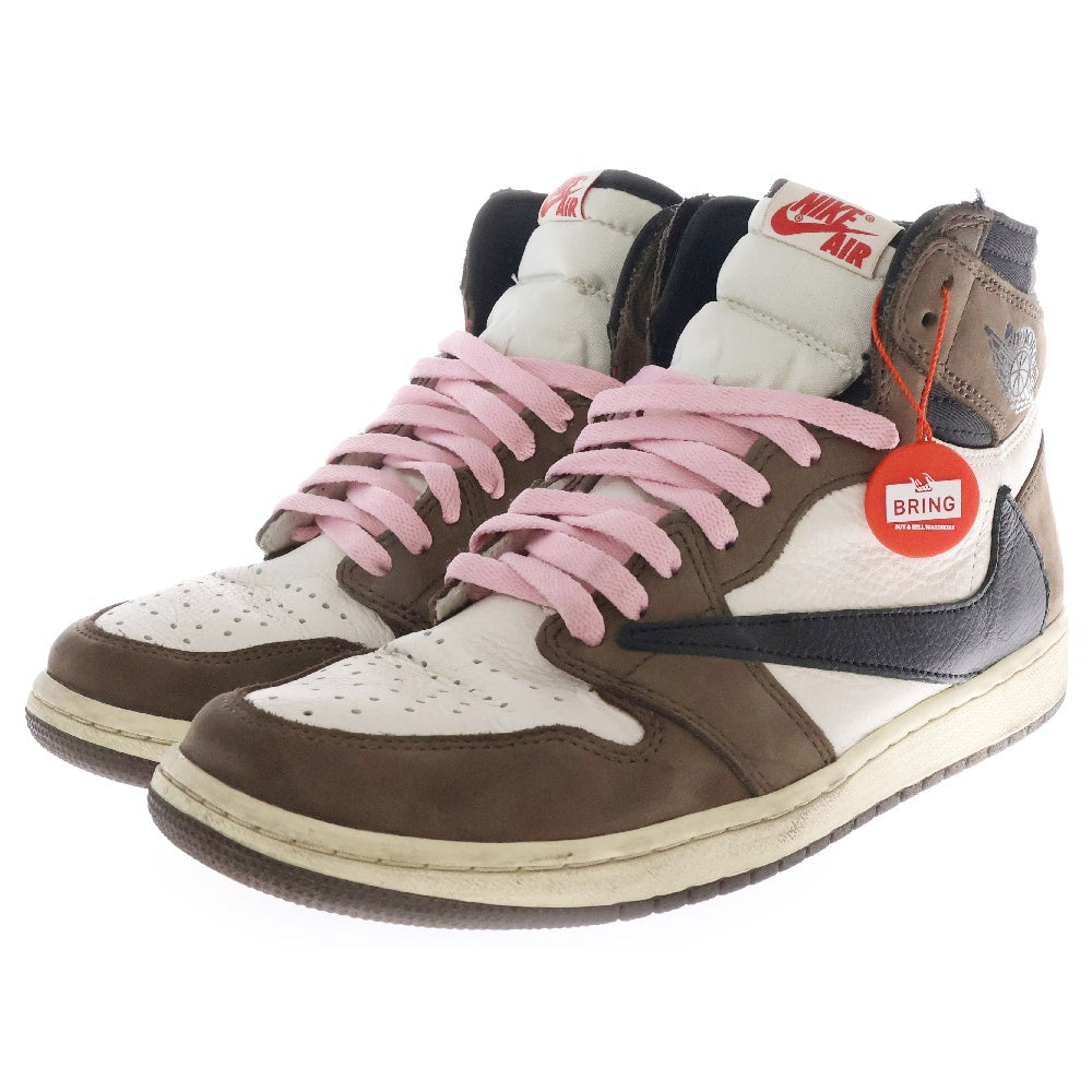 NIKE(ナイキ) ×TRAVIS SCOTT AIR JORDAN 1 RETRO HIGH OG TS SP トラヴィススコット エアジョーダン1 レトロ ハイカットスニーカー CD4487-100 ブラウン US9/27.0cm