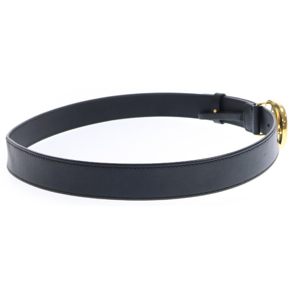 GUCCI(グッチ) Double G Buckle Textured Leather Belt ダブルGバックルレザーベルト ブラック/ゴールド