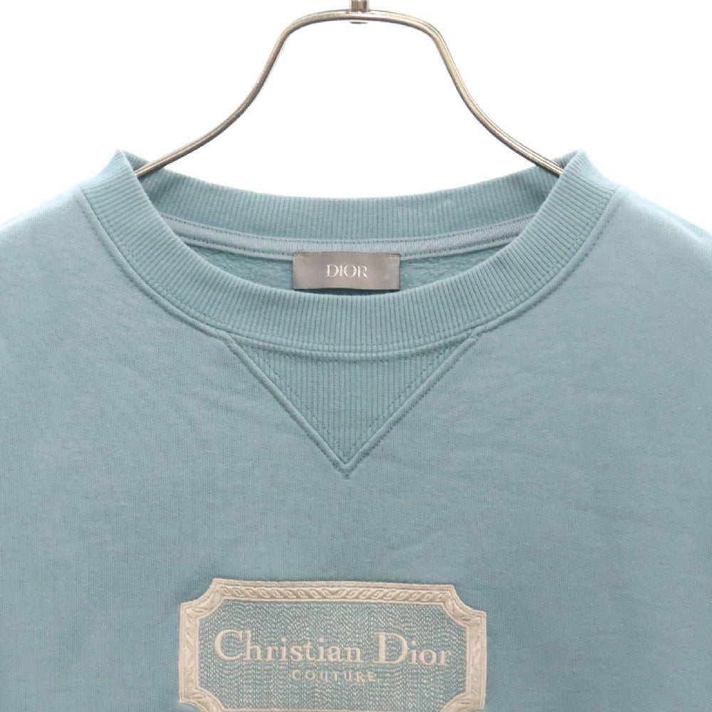 DIOR(ディオール) 23AW フロントロゴ刺繍 クルーネックスウェット ライトブルー 343J694A0531