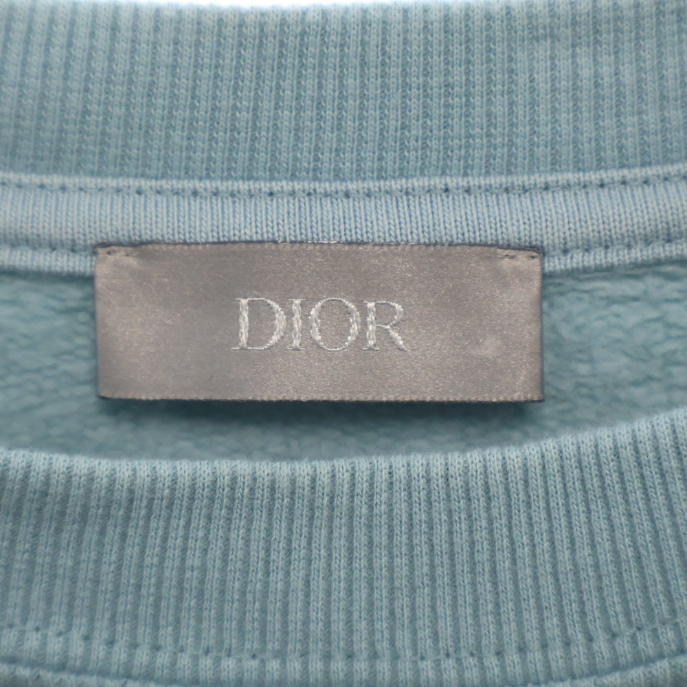 DIOR(ディオール) 23AW フロントロゴ刺繍 クルーネックスウェット ライトブルー 343J694A0531