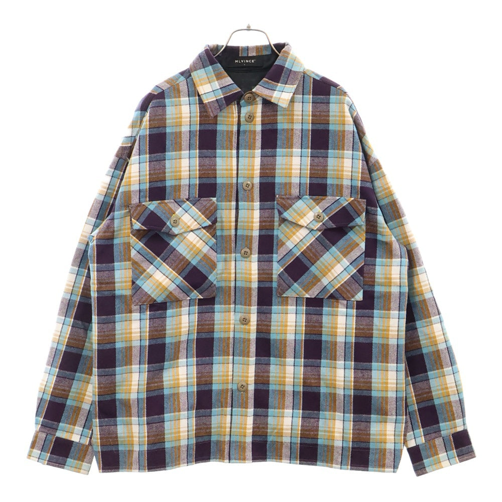 MLVINCE(メルヴィンス) フロントポケット 長袖ネルシャツ チェックシャツ マルチカラー