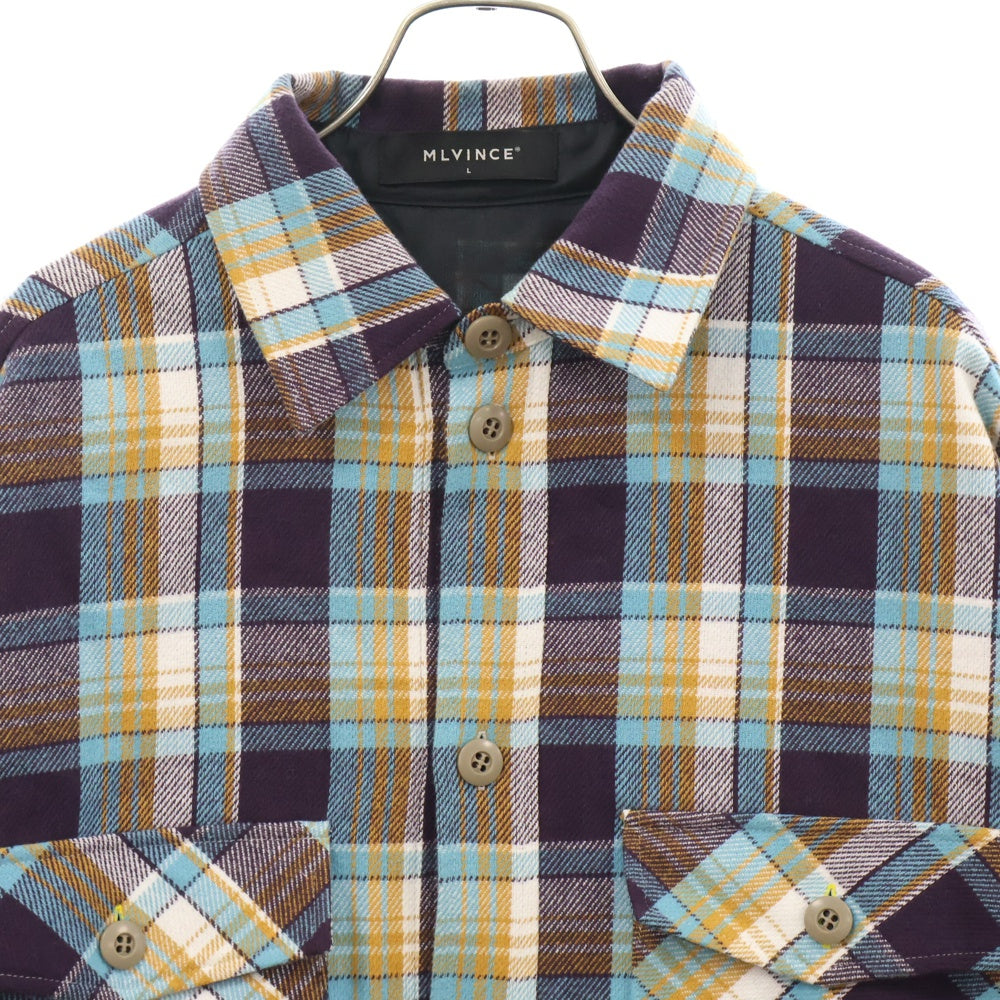 MLVINCE(メルヴィンス) フロントポケット 長袖ネルシャツ チェックシャツ マルチカラー
