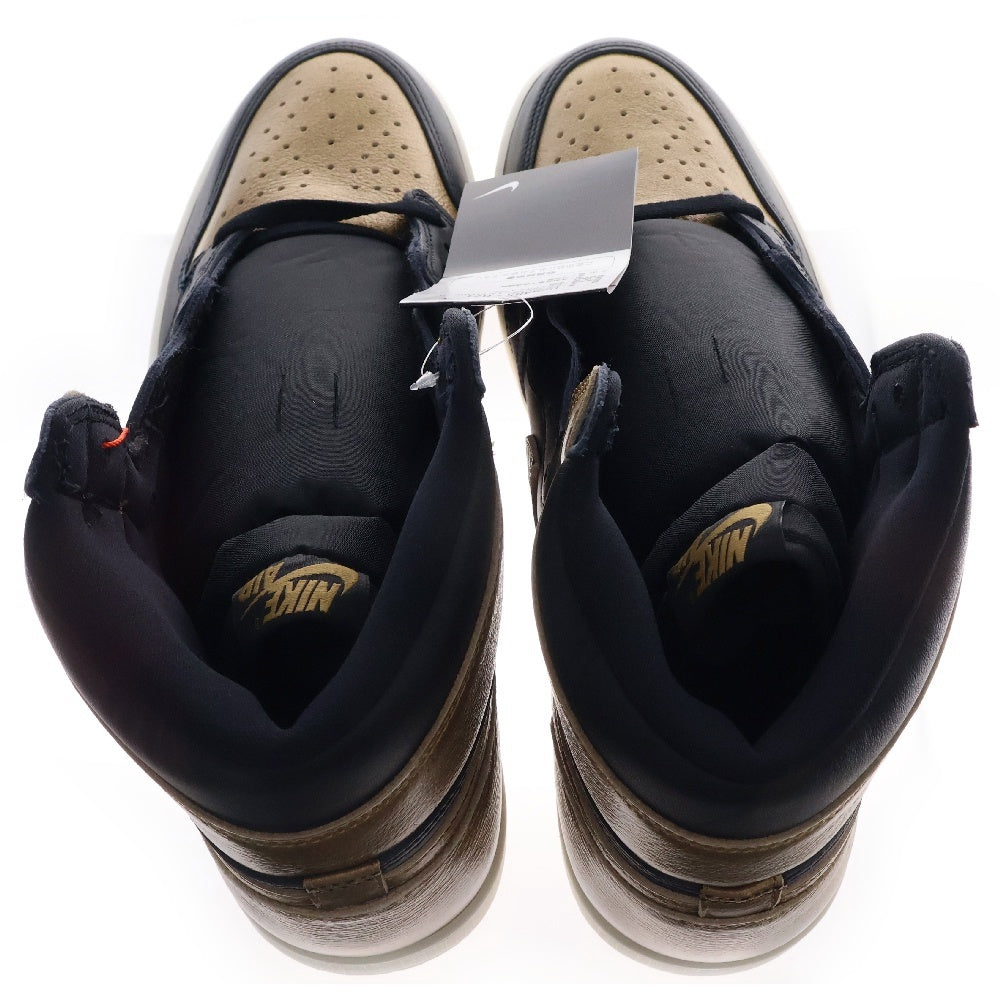NIKE(ナイキ) AIR JORDAN 1 エア ジョーダン I レトロ ハイ ブラック アンド ゴールド スニーカー DZ5485-071 ゴールド/ブラック UA12/30.0cm