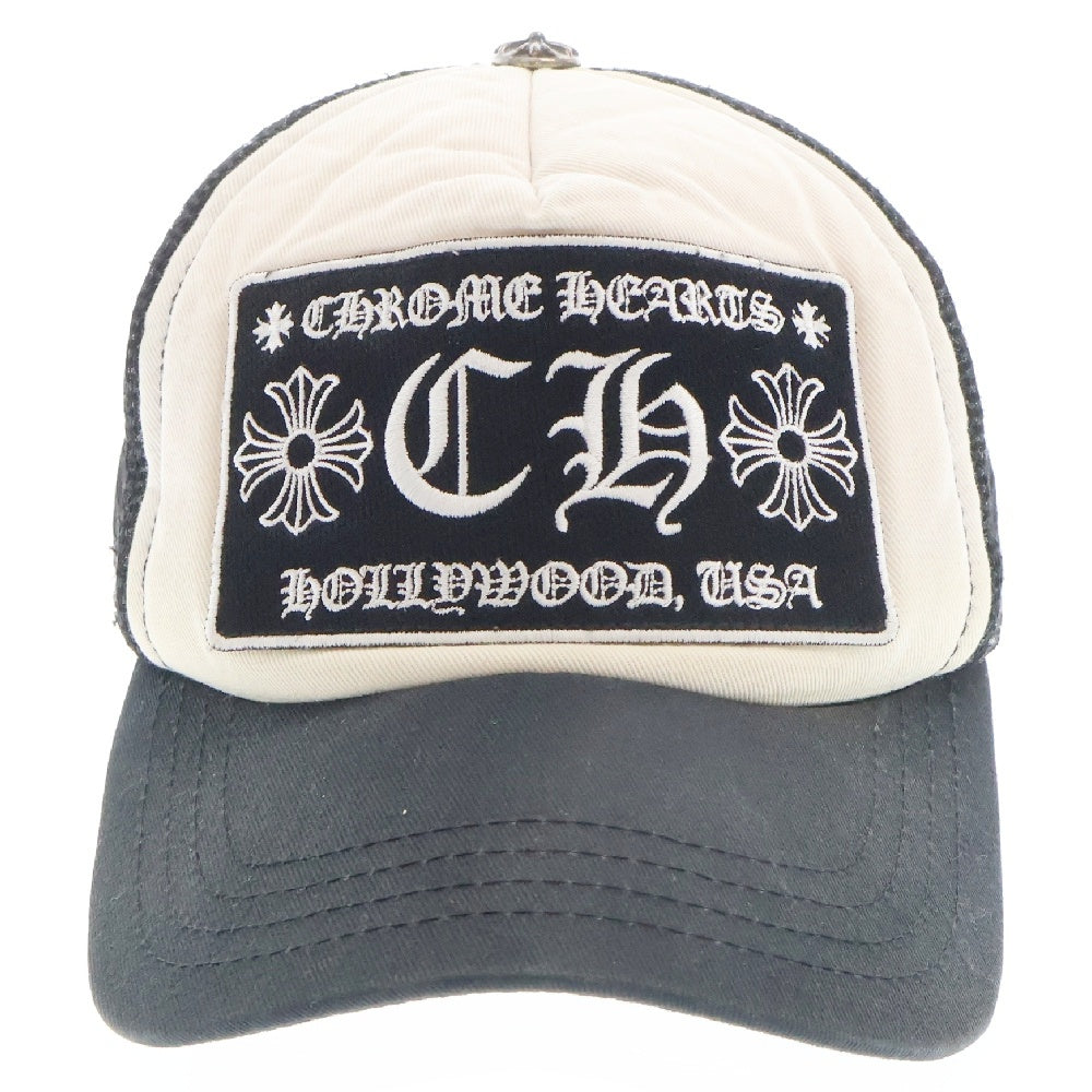 CHROME HEARTS(クロムハーツ) OLD TRUCKER CAP トラッカーキャップ CHパッチクロスボール付メッシュキャップ 帽子 ブラック/ホワイト