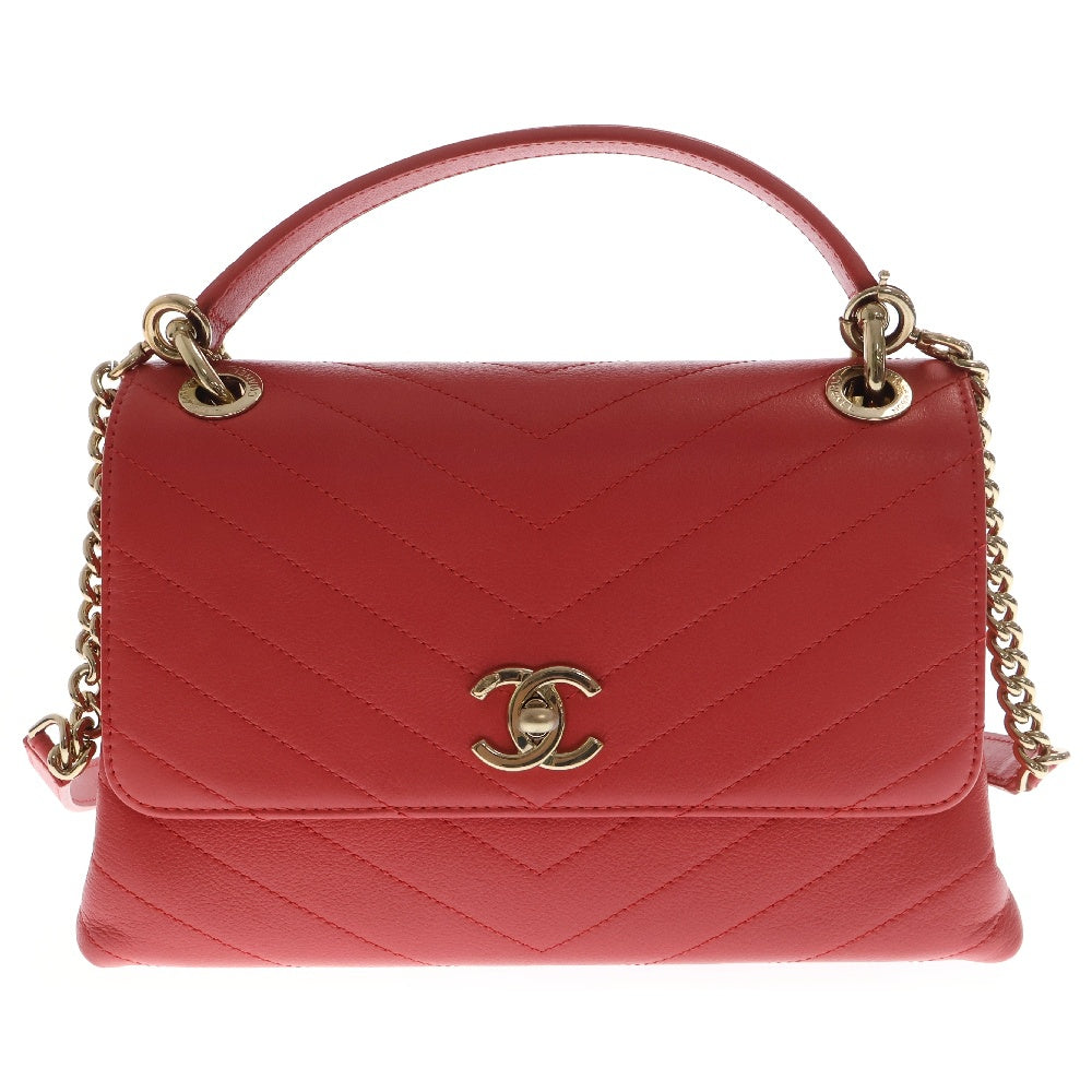 CHANEL(シャネル) トップハンドル 2WAY ハンドチェーンショルダーフラップバッグ レディース ピンク A57147
