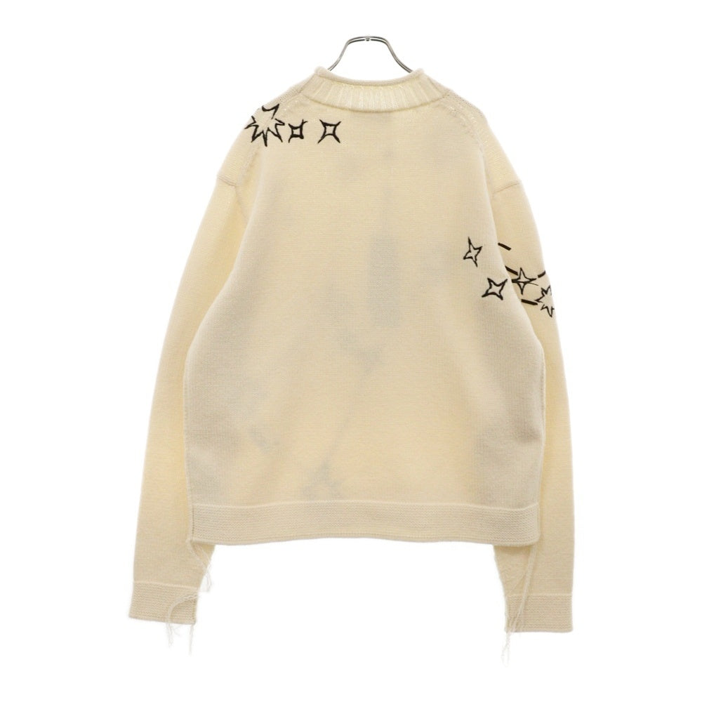 DIOR(ディオール) 23AW Concelation Embroidery Knit Sweater 星座ロゴ刺繍 ウールブレンド ジャージー 長袖ニットセーター アイボリー 393M645AT611
