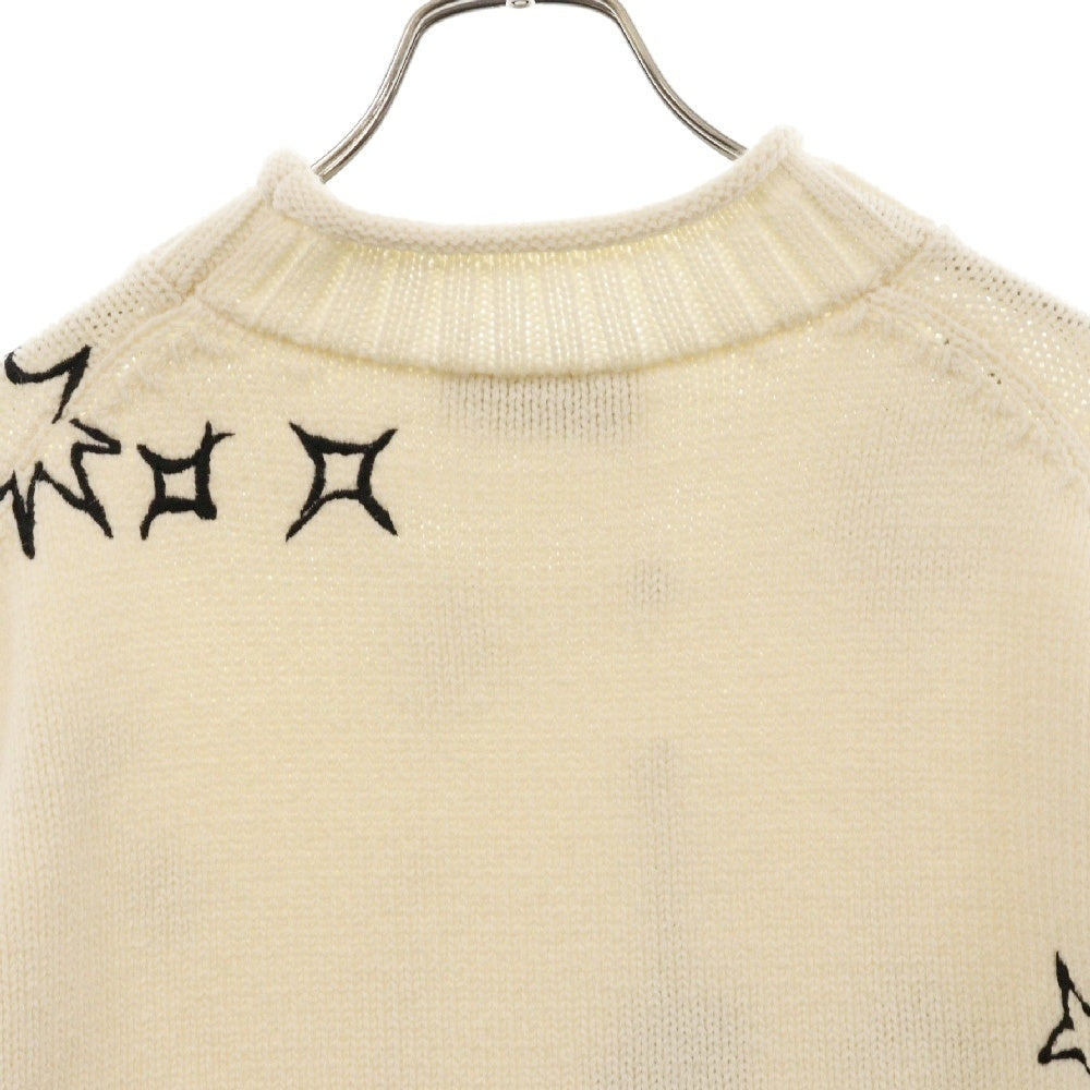 DIOR(ディオール) 23AW Concelation Embroidery Knit Sweater 星座ロゴ刺繍 ウールブレンド ジャージー 長袖ニットセーター アイボリー 393M645AT611