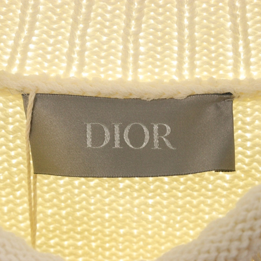 DIOR(ディオール) 23AW Concelation Embroidery Knit Sweater 星座ロゴ刺繍 ウールブレンド ジャージー 長袖ニットセーター アイボリー 393M645AT611