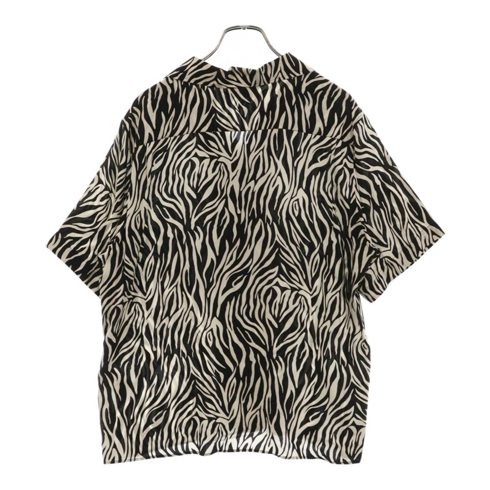 CELINE(セリーヌ) 20SS ゼブラ柄 オープンカラー半袖シャツ レディース ブラック/ホワイト 2C036843H
