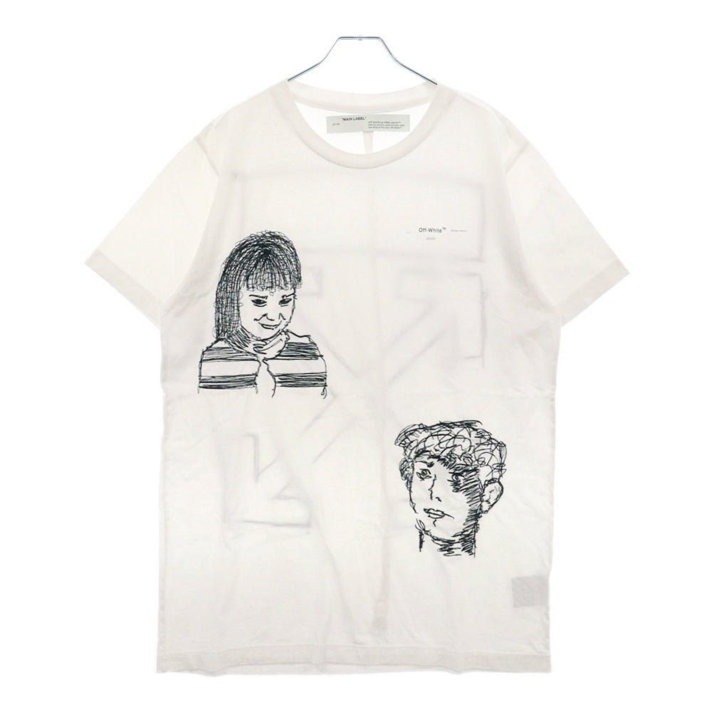 OFF-WHITE(オフホワイト) 20SS Little Girl Slim Fit Tee 刺繍デザイン 半袖Tシャツカットソー OMAA027S20185009