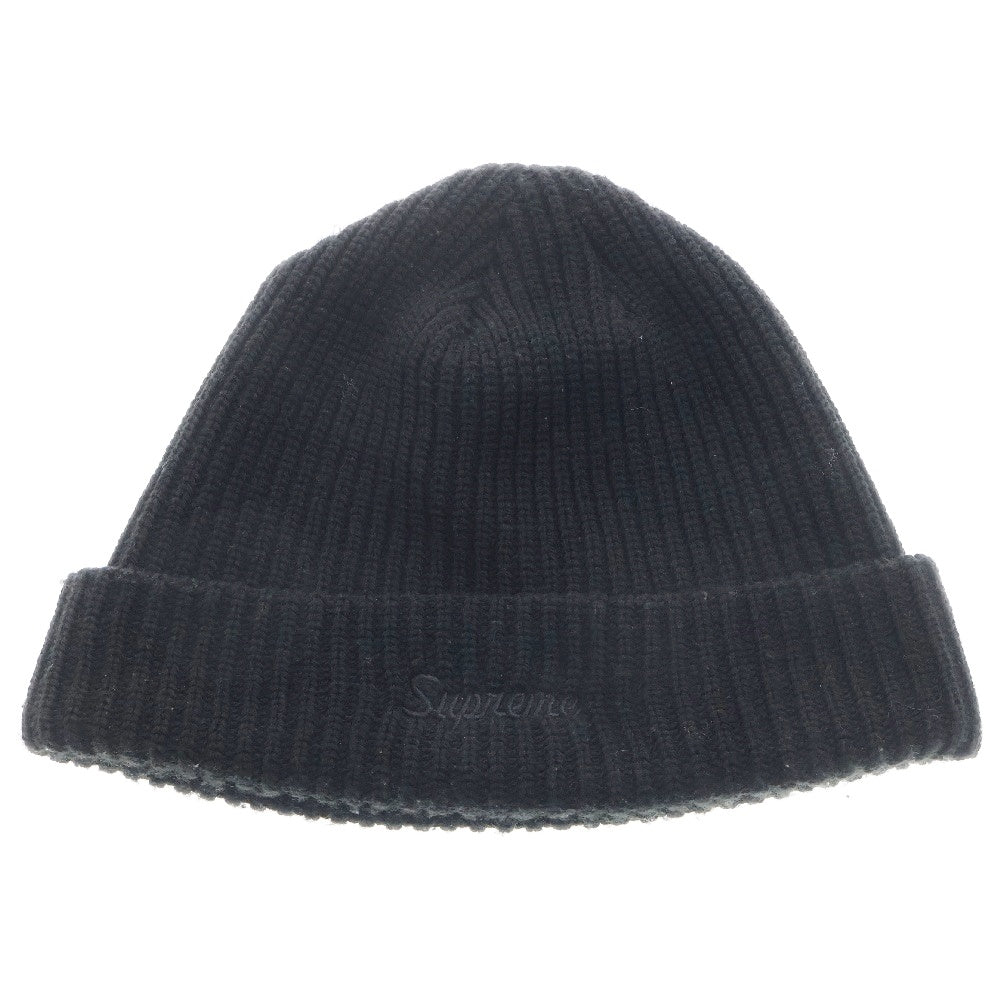 SUPREME(シュプリーム) 23AW Loose Gauge Beanie ロゴ刺繍 アクリル ニットキャップ ビーニー 帽子 ブラック