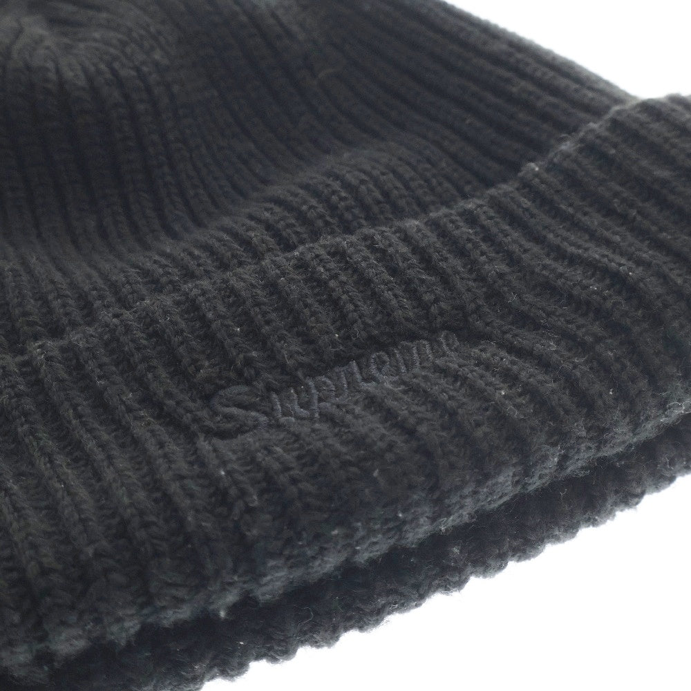 SUPREME(シュプリーム) 23AW Loose Gauge Beanie ロゴ刺繍 アクリル ニットキャップ ビーニー 帽子 ブラック