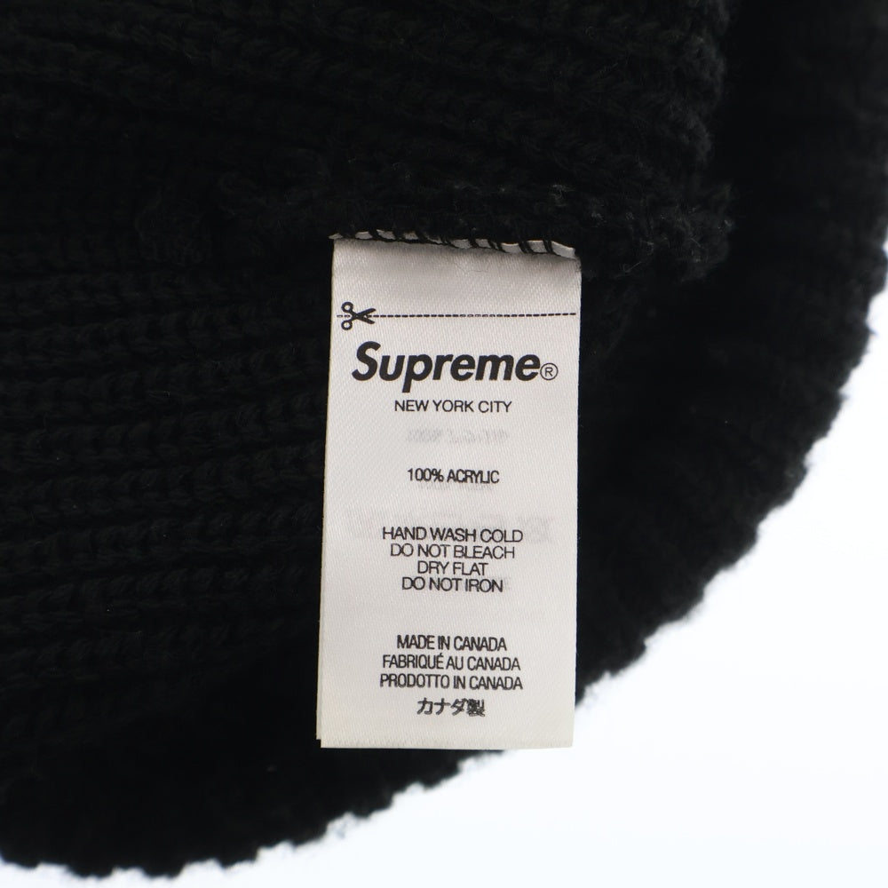 SUPREME(シュプリーム) 23AW Loose Gauge Beanie ロゴ刺繍 アクリル ニットキャップ ビーニー 帽子 ブラック