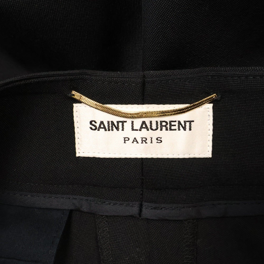 SAINT LAURENT PARIS(サンローランパリ) Wool Slacks Pants ウール サイドライン スラックス パンツ ブラック レディース 473446 Y085W