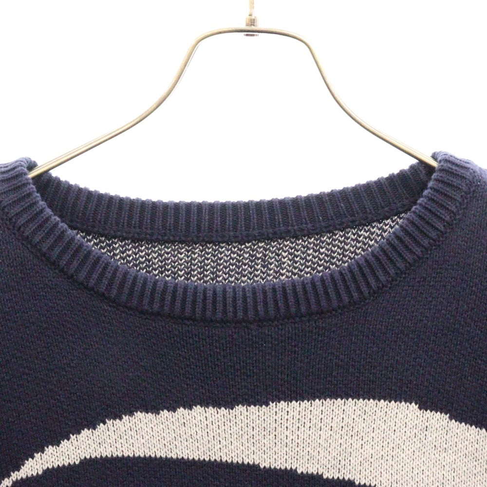 9090(ナインティナインティ) Big Heisei Logo Crewneck Knit 平成ロゴ クルーネック ニット ネイビー NN1611