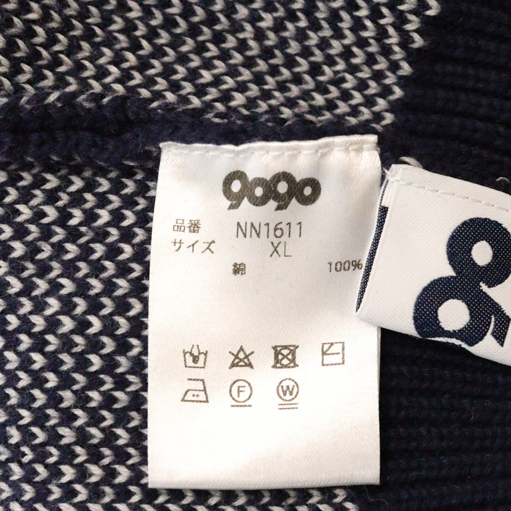 9090(ナインティナインティ) Big Heisei Logo Crewneck Knit 平成ロゴ クルーネック ニット ネイビー NN1611