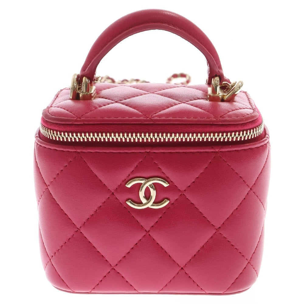 CHANEL(シャネル) スモールバニティ マトラッセ 2WAY チェーンショルダーハンドバッグ レディース ピンク AP2198
