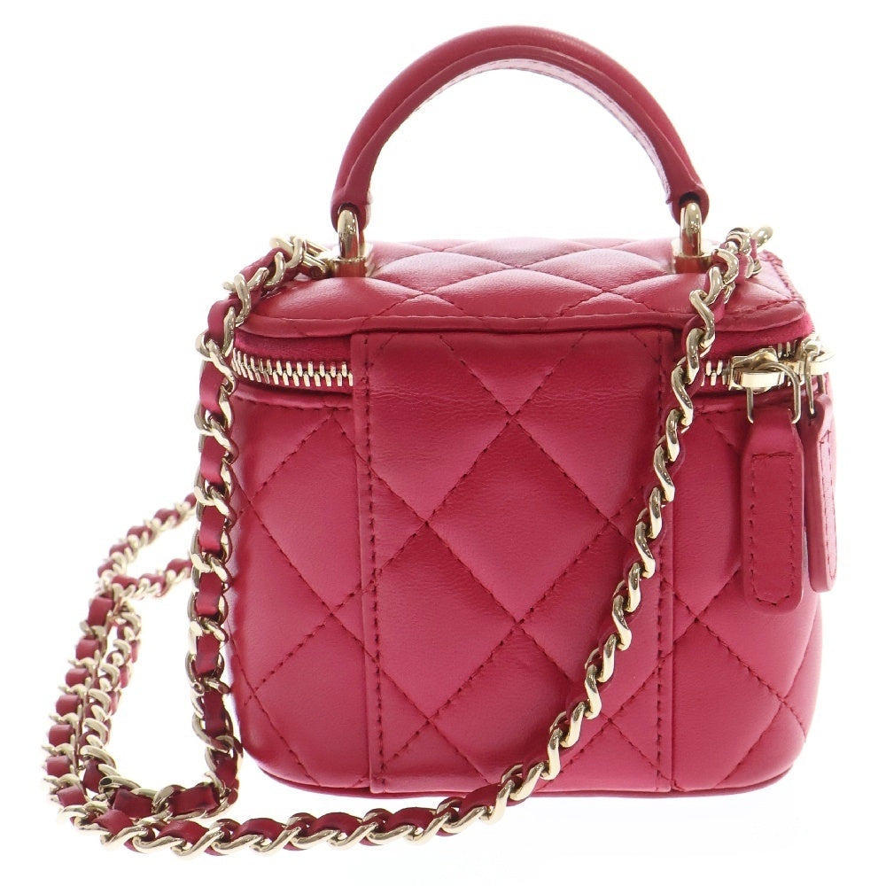 CHANEL(シャネル) スモールバニティ マトラッセ 2WAY チェーンショルダーハンドバッグ レディース ピンク AP2198