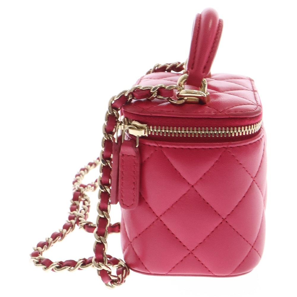 CHANEL(シャネル) スモールバニティ マトラッセ 2WAY チェーンショルダーハンドバッグ レディース ピンク AP2198