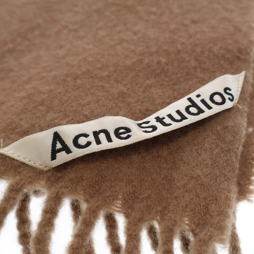 ACNE STUDIOS Bla Konst(アクネストゥディオズ ブロコンスト) ブランドロゴタグ ウール ストール マフラー ブラウン