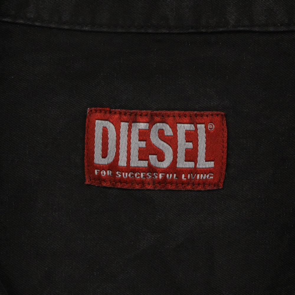 DIESEL(ディーゼル) 24SS Faded Bowling Shirt With Logo Graphic 長袖シャツ ブラックA15072