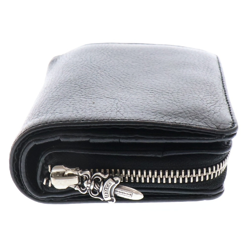 CHROME HEARTS(クロムハーツ) SQ ZIP BILL スクエアジップビル レザーウォレット 財布 ブラック BCA376